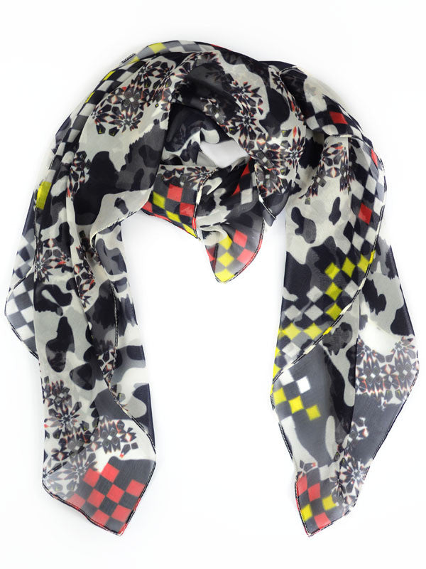 Moo Moo Cow Print Silk Scarf