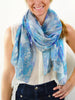 Watercolor Abstract Silk Wool Scarf