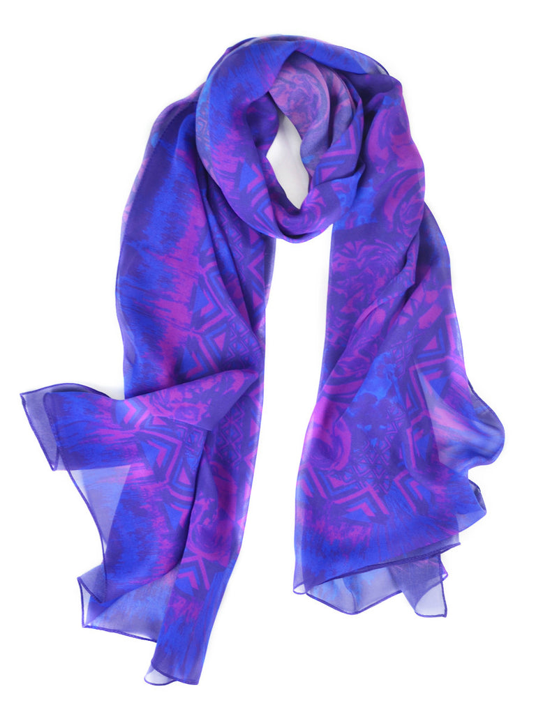 Fall Floral Silk Scarf