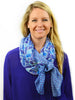 Bluesy Geometric Tile Print Silk Scarf