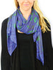 Abstract Flowers With Chevron Border Silk Scarf