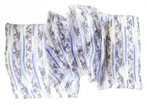 Striped Irony Silk Scarf