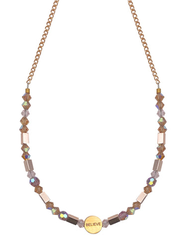 Beaded Chain Believe Necklace