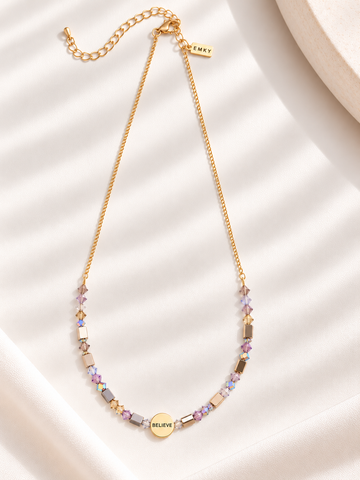 Beaded Chain Believe Necklace